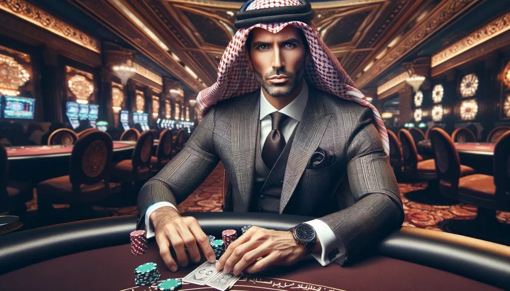 man playing in a casino